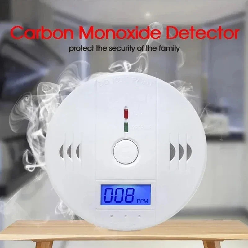 Alarma de monóxido de carbono, alarma de humo, Detector de Co, pantalla LCD, alarma inalámbrica para el hogar, Detector de fugas de Gas tóxico, alarma de sonido de fuego