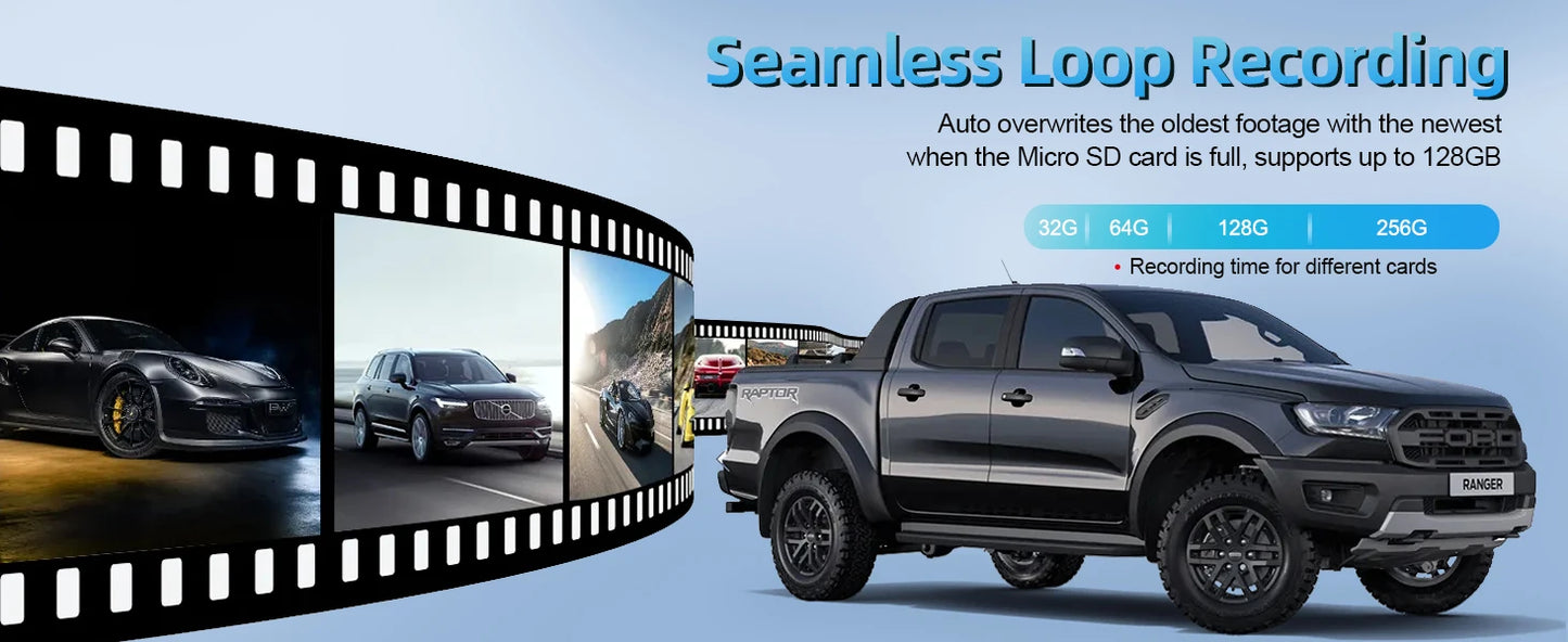 Cámara de salpicadero frontal Ultra HD 4K para coche, Mini WIFI DVR, caja negra para habitación con Monitor de estacionamiento 24H, visión nocturna, GPS/cámara de visión trasera opcional