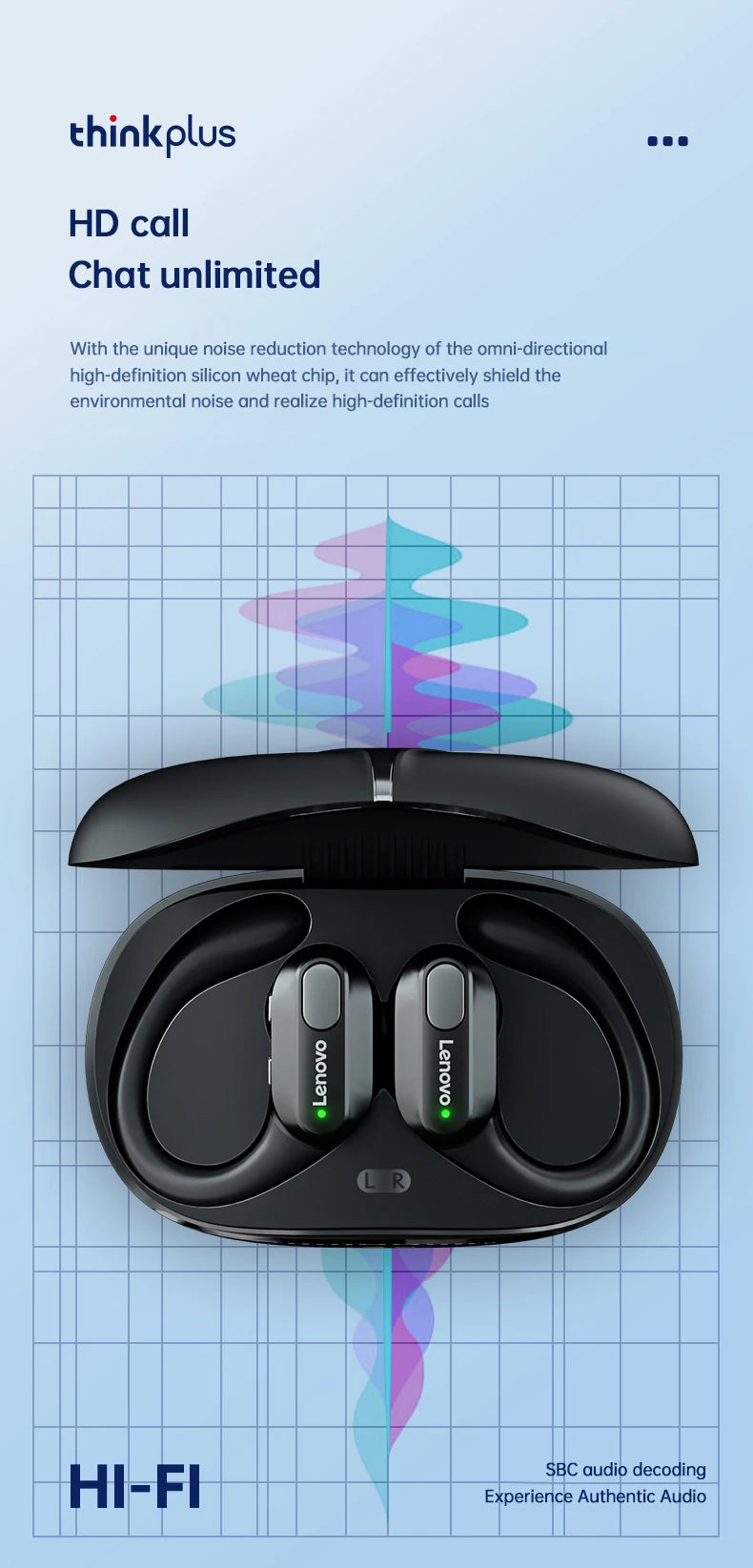 Auriculares inalámbricos deportivos Lenovo XT80 originales con micrófonos, pantalla LED de alimentación, sonido estéreo de alta fidelidad, auriculares Bluetooth 5,3 TWS, resistente al agua y soporte de apple siri