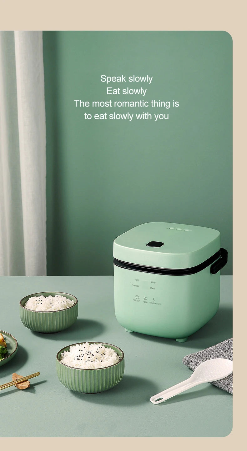Mini olla arrocera automática para el hogar, máquina de cocina eléctrica para 1-2 personas, calentador de alimentos, vaporizador, olla arrocera pequeña de 1,2 L
