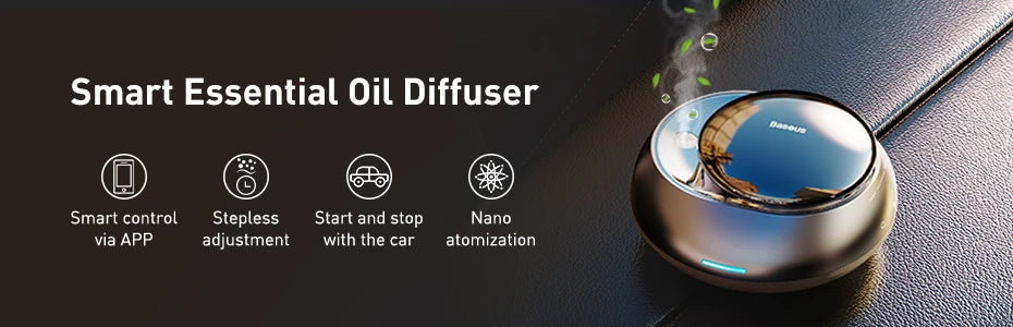 Baseus-humidificador difusor de coche, purificador de aire automático, ambientador Aromo con luz LED para difusor de aromaterapia de Aroma de coche