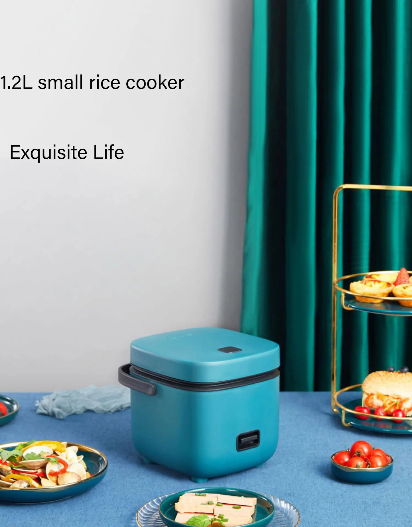 Mini olla arrocera automática para el hogar, máquina de cocina eléctrica para 1-2 personas, calentador de alimentos, vaporizador, olla arrocera pequeña de 1,2 L