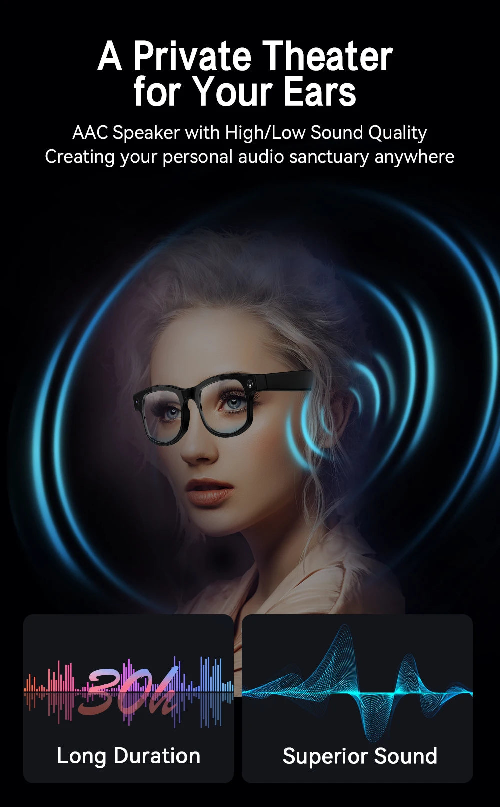Xiaomi 6K HD AI gafas inteligentes gafas fotocromáticas multifunción cámara Bluetooth llamadas asistente de voz reproductor de música traducción.