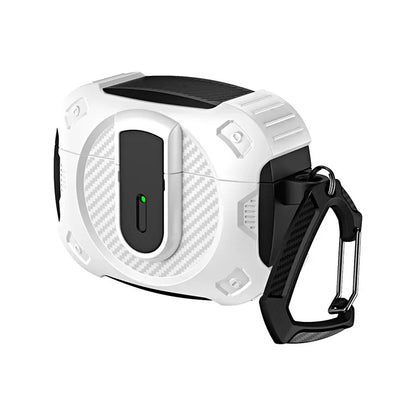 Funda armadura con cerradura de seguridad para Airpods Pro 2, funda con soporte de carga inalámbrica, protección a prueba de golpes, funda para auriculares para Airpods 1 2 3