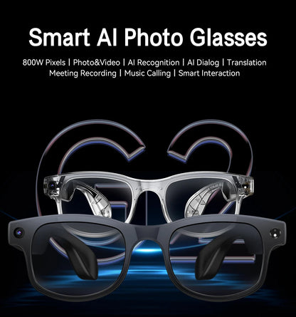 Xiaomi 6K HD AI gafas inteligentes gafas fotocromáticas multifunción cámara Bluetooth llamadas asistente de voz reproductor de música traducción.