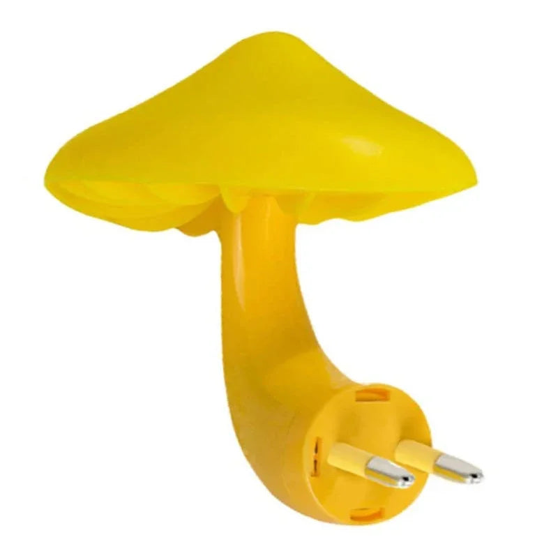 Lámpara de luz nocturna con forma de seta, 220V, Sensor de atardecer al amanecer, enchufe en cama LED, bonita luz nocturna con forma de seta, luces nocturnas para bebés para niños
