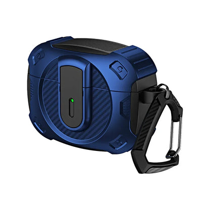 Funda armadura con cerradura de seguridad para Airpods Pro 2, funda con soporte de carga inalámbrica, protección a prueba de golpes, funda para auriculares para Airpods 1 2 3