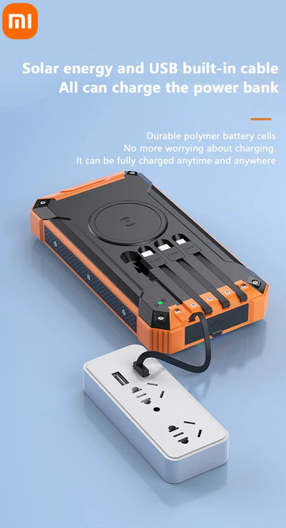 XIAOMI-Banco de energía Solar inalámbrico, 200000mAh, gran capacidad, carga rápida, batería externa, equipo de emergencia de supervivencia al aire libre.
