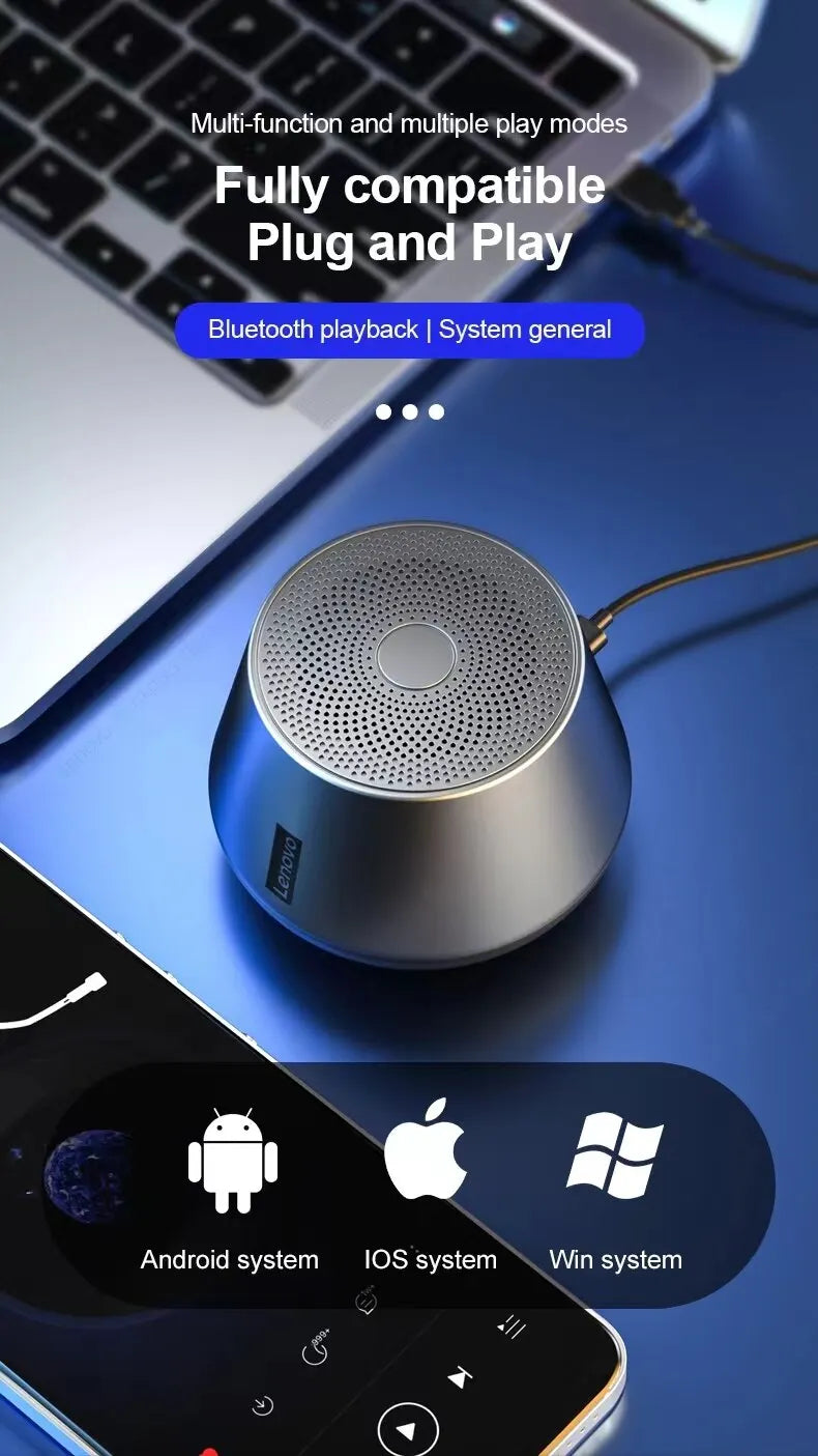 Altavoz Original Lenovo K3 Pro Bluetooth V5.0 Audio grande con sonido de graves profundos caja de sonido para exteriores música altavoz portátil para acampar.