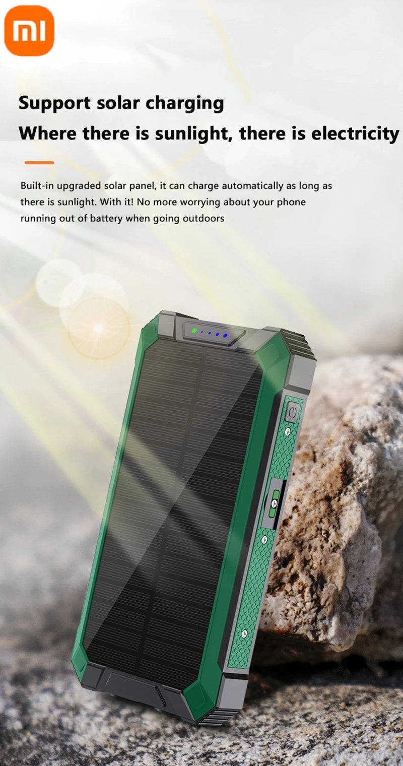 XIAOMI-Banco de energía Solar inalámbrico, 200000mAh, gran capacidad, carga rápida, batería externa, equipo de emergencia de supervivencia al aire libre.