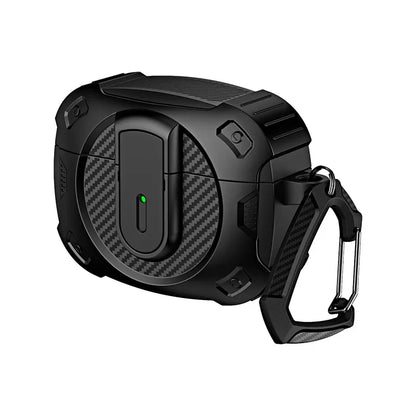 Funda armadura con cerradura de seguridad para Airpods Pro 2, funda con soporte de carga inalámbrica, protección a prueba de golpes, funda para auriculares para Airpods 1 2 3