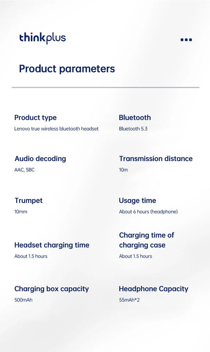 Auriculares inalámbricos deportivos Lenovo XT80 originales con micrófonos, pantalla LED de alimentación, sonido estéreo de alta fidelidad, auriculares Bluetooth 5,3 TWS, resistente al agua y soporte de apple siri
