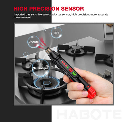 HABOTEST HT59 HT60 HT61 Detector de fugas de Gas Detector de Gas Combustible alarma de sonido y pantalla Mini Detector de Gas metano Natural.