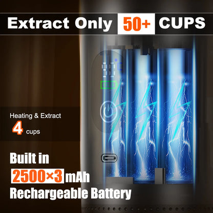 Para los amantes del cafe, Cafetera eléctrica portátil inalámbrica Foombthe para coche y camping, con depósito de agua de 80 ml, pantalla digital, 3 en 1, para cápsulas de café en polvo y viajes.