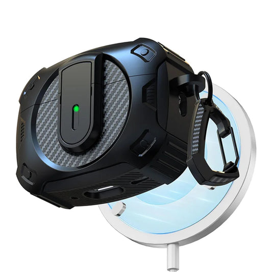 Funda armadura con cerradura de seguridad para Airpods Pro 2, funda con soporte de carga inalámbrica, protección a prueba de golpes, funda para auriculares para Airpods 1 2 3