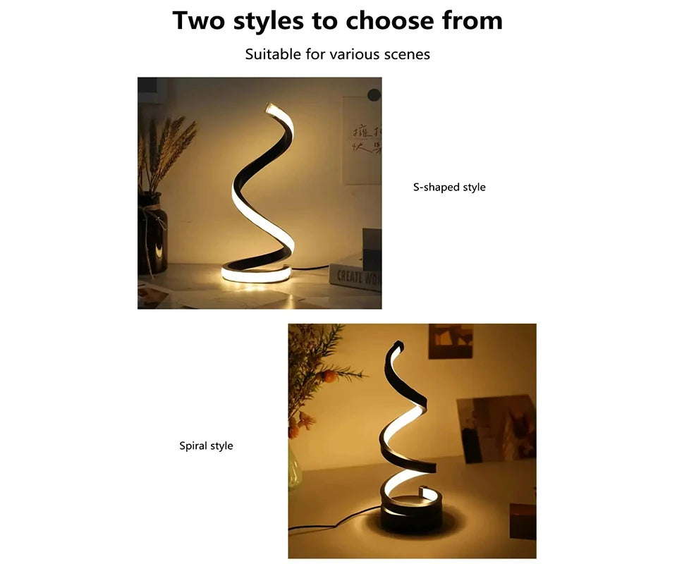 Lámpara de noche, luces Led regulables por Usb, luces de noche en espiral 3D para dormitorio, escritorio, lámpara de noche con atenuador.