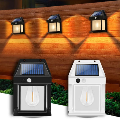 Lámpara Solar de noche, lámpara de pared con Sensor de movimiento inteligente, 3 modos de iluminación, impermeable, decoración de patio y jardín.