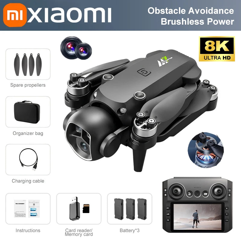 Xiaomi M7 Drone 8K aéreo HD cámara Dual fotografía inteligente evitación de obstáculos potencia sin escobillas 5G WIFI GPS retorno Drone.