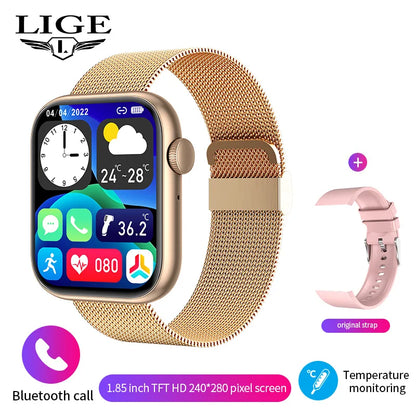 LIGE-reloj inteligente para hombre y mujer, resistente al agua, pulsera de Fitness con carga inalámbrica, Bluetooth, llamadas, personalizado, 2025