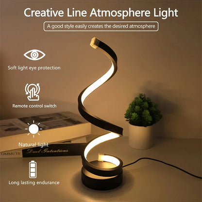 Lámpara de noche, luces Led regulables por Usb, luces de noche en espiral 3D para dormitorio, escritorio, lámpara de noche con atenuador.