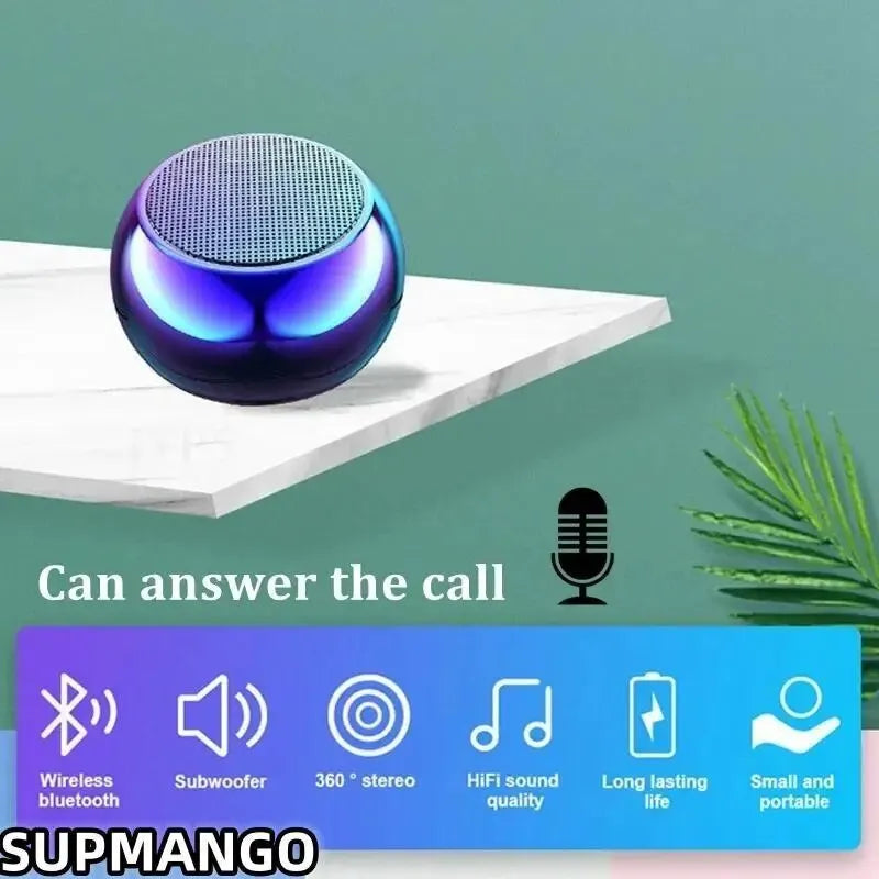 Hermoso Altavoz inalámbrico con Bluetooth, portátil, pequeño de acero, estéreo, pesado, envolvente, Subwoofer, Mini Altavoz pequeño con Bluetooth para exteriores.