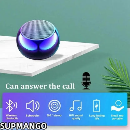 Hermoso Altavoz inalámbrico con Bluetooth, portátil, pequeño de acero, estéreo, pesado, envolvente, Subwoofer, Mini Altavoz pequeño con Bluetooth para exteriores.