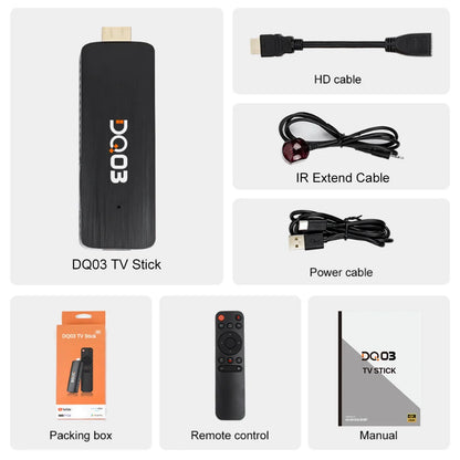 DQ03 Mini TV Stick Android 10 Quad Core ARM Cortex A53 2GB 16GB Soporte 4K H.265 2,4G & 5,8G Wifi Streaming Smart TV Box 1GB 8GB