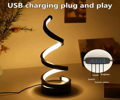 Lámpara de noche, luces Led regulables por Usb, luces de noche en espiral 3D para dormitorio, escritorio, lámpara de noche con atenuador.