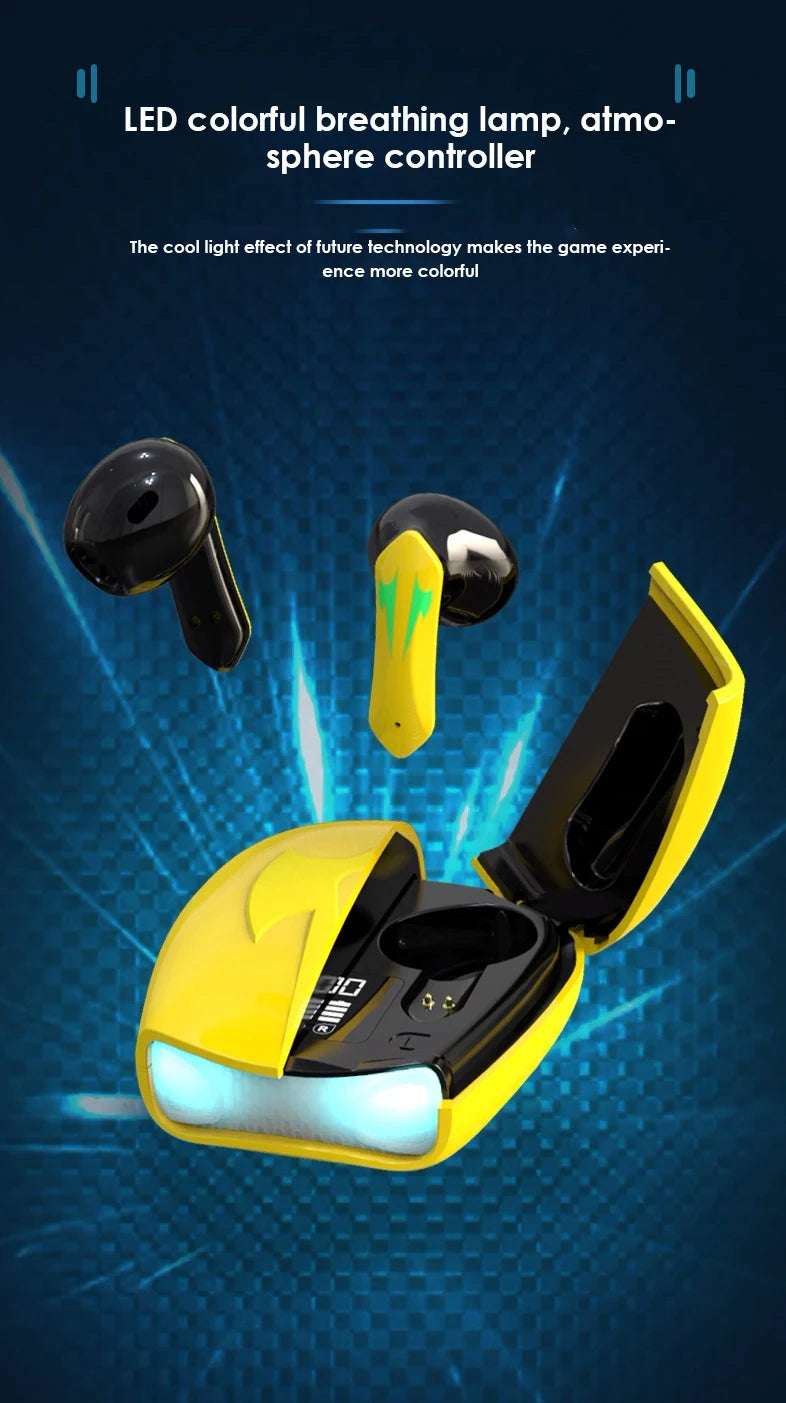 Auriculares Bluetooth con baja latencia, alta calidad, para videojuegos, batería de larga duración, música, inalámbricos, Bluetooth, para deportes al aire libre.