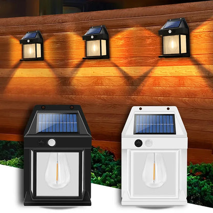 Lámpara Solar de noche, lámpara de pared con Sensor de movimiento inteligente, 3 modos de iluminación, impermeable, decoración de patio y jardín.