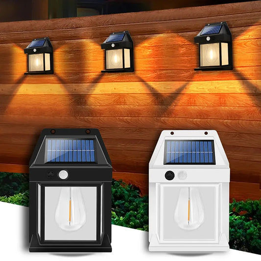Lámpara Solar de noche, lámpara de pared con Sensor de movimiento inteligente, 3 modos de iluminación, impermeable, decoración de patio y jardín.