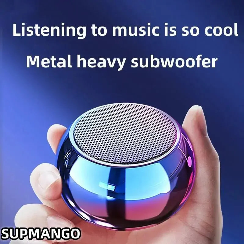 Hermoso Altavoz inalámbrico con Bluetooth, portátil, pequeño de acero, estéreo, pesado, envolvente, Subwoofer, Mini Altavoz pequeño con Bluetooth para exteriores.