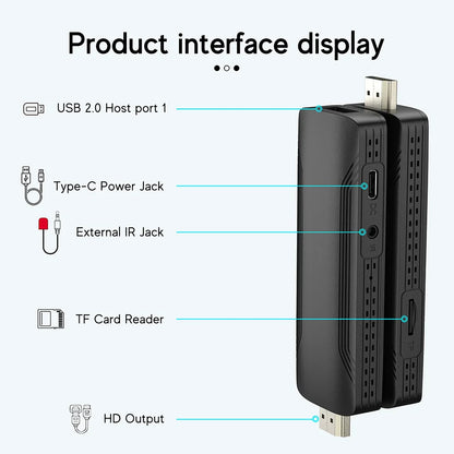 DQ03 Mini TV Stick Android 10 Quad Core ARM Cortex A53 2GB 16GB Soporte 4K H.265 2,4G & 5,8G Wifi Streaming Smart TV Box 1GB 8GB