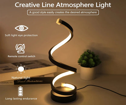 Lámpara de noche, luces Led regulables por Usb, luces de noche en espiral 3D para dormitorio, escritorio, lámpara de noche con atenuador.