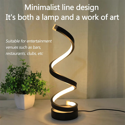 Lámpara de noche, luces Led regulables por Usb, luces de noche en espiral 3D para dormitorio, escritorio, lámpara de noche con atenuador.