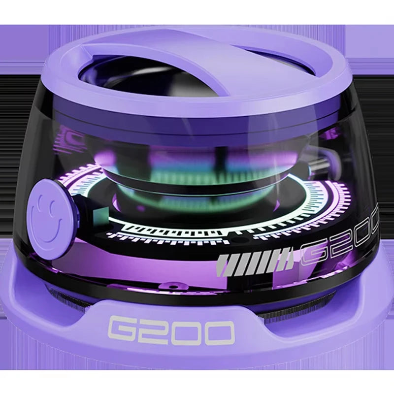 Practico Altavoz Bluetooth magnético para exteriores, mini altavoz estéreo portátil inalámbrico, para viajes con luz de Color RGB y soporte para teléfono.