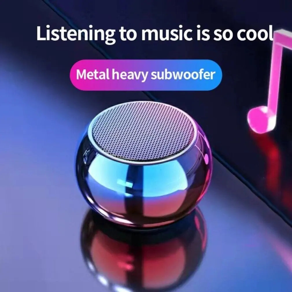 Hermoso Altavoz inalámbrico con Bluetooth, portátil, pequeño de acero, estéreo, pesado, envolvente, Subwoofer, Mini Altavoz pequeño con Bluetooth para exteriores.