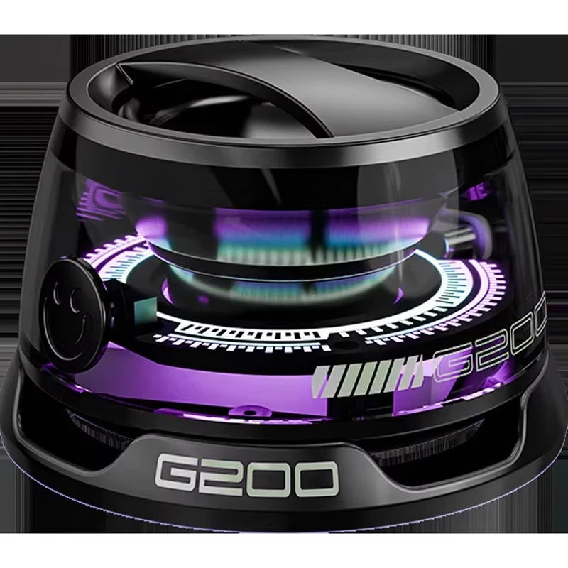 Practico Altavoz Bluetooth magnético para exteriores, mini altavoz estéreo portátil inalámbrico, para viajes con luz de Color RGB y soporte para teléfono.