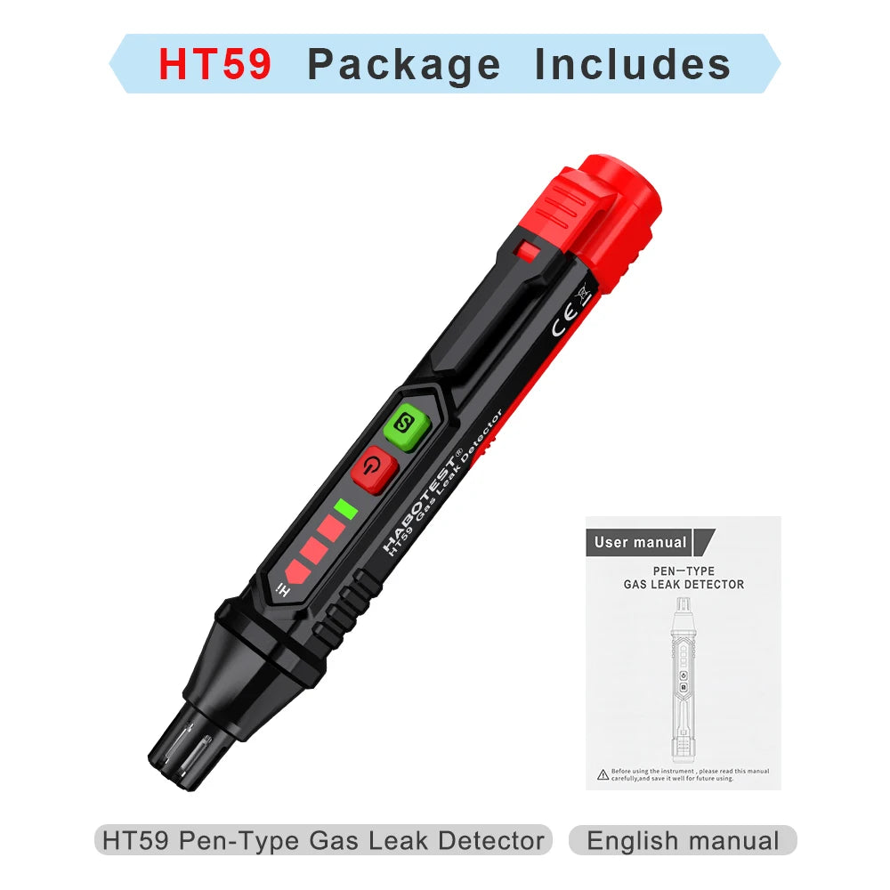 HABOTEST HT59 HT60 HT61 Detector de fugas de Gas Detector de Gas Combustible alarma de sonido y pantalla Mini Detector de Gas metano Natural.