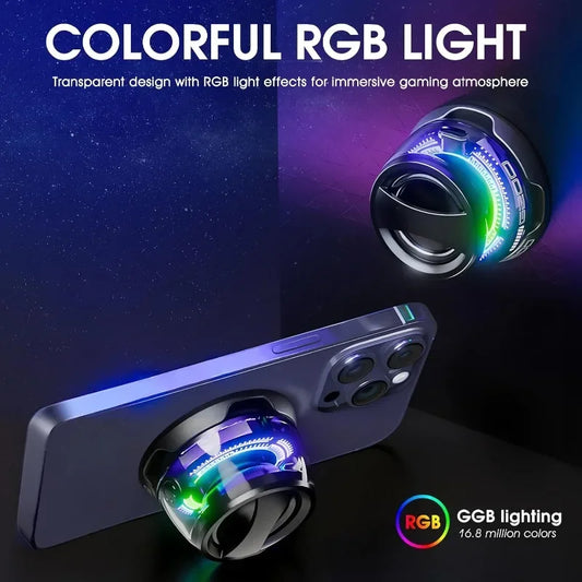 Practico Altavoz Bluetooth magnético para exteriores, mini altavoz estéreo portátil inalámbrico, para viajes con luz de Color RGB y soporte para teléfono.