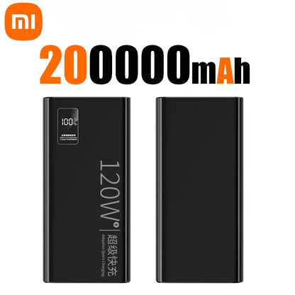 Xiaomi-Banco de energía de 200000mAh, Banco de energía de alta capacidad, batería de carga rápida de 120W, cargador de batería externo portátil para teléfono.