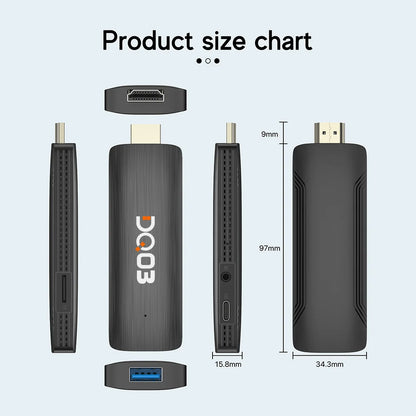 DQ03 Mini TV Stick Android 10 Quad Core ARM Cortex A53 2GB 16GB Soporte 4K H.265 2,4G & 5,8G Wifi Streaming Smart TV Box 1GB 8GB