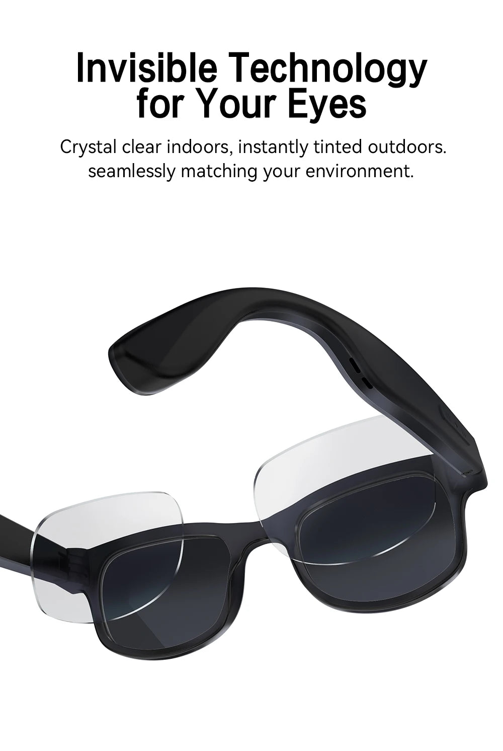 Xiaomi 6K HD AI gafas inteligentes gafas fotocromáticas multifunción cámara Bluetooth llamadas asistente de voz reproductor de música traducción.