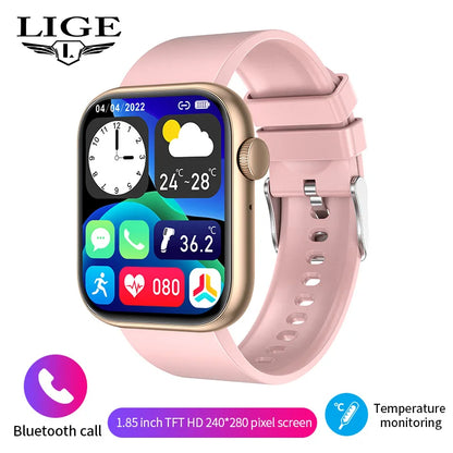 LIGE-reloj inteligente para hombre y mujer, resistente al agua, pulsera de Fitness con carga inalámbrica, Bluetooth, llamadas, personalizado, 2025