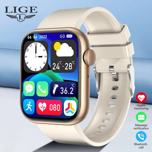 LIGE-reloj inteligente para hombre y mujer, resistente al agua, pulsera de Fitness con carga inalámbrica, Bluetooth, llamadas, personalizado, 2025