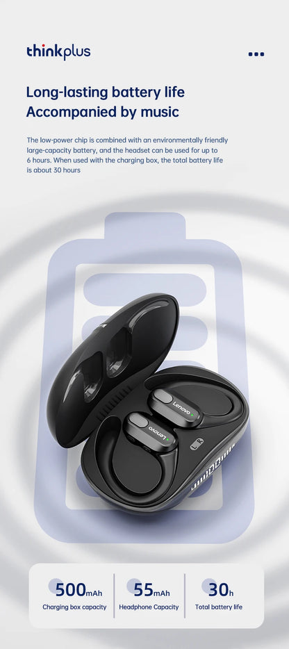 Auriculares inalámbricos deportivos Lenovo XT80 originales con micrófonos, pantalla LED de alimentación, sonido estéreo de alta fidelidad, auriculares Bluetooth 5,3 TWS, resistente al agua y soporte de apple siri