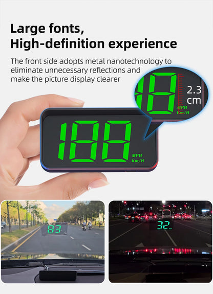 Xiaomi-velocímetro de coche HUD, pantalla frontal, velocímetro Digital, proyector de parabrisas, vehículos, camiones, accesorios electrónicos para automóviles.
