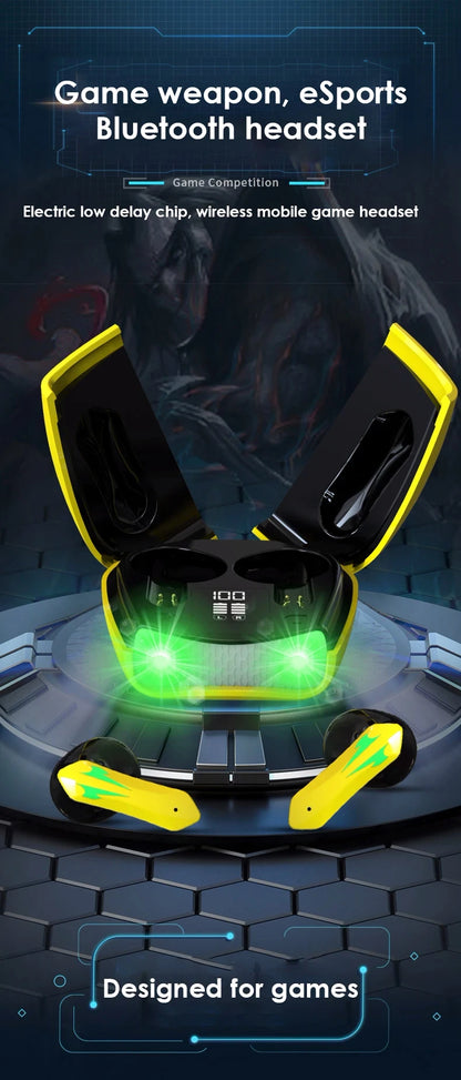 Auriculares Bluetooth con baja latencia, alta calidad, para videojuegos, batería de larga duración, música, inalámbricos, Bluetooth, para deportes al aire libre.