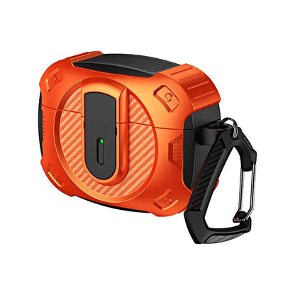 Funda armadura con cerradura de seguridad para Airpods Pro 2, funda con soporte de carga inalámbrica, protección a prueba de golpes, funda para auriculares para Airpods 1 2 3
