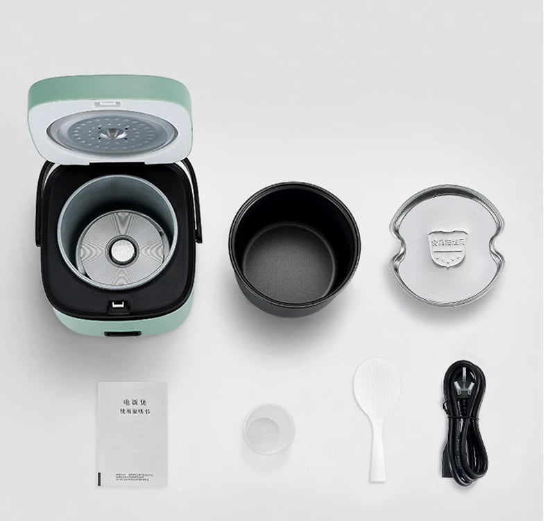 Mini olla arrocera automática para el hogar, máquina de cocina eléctrica para 1-2 personas, calentador de alimentos, vaporizador, olla arrocera pequeña de 1,2 L